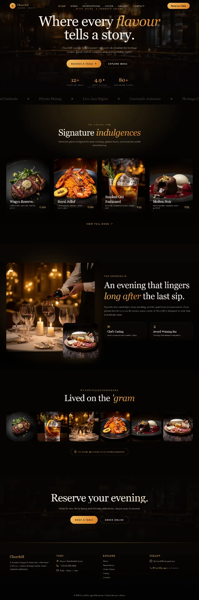 Restaurant Lounge — Hospitality · Web