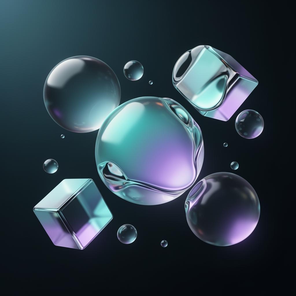 Floating glass shapes